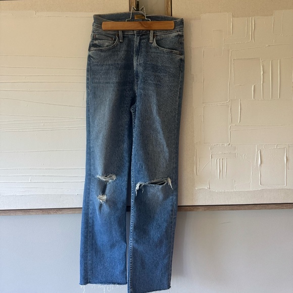MOTHER High Waisted Rider Ankle Fray Jeans - Picture 1 of 2